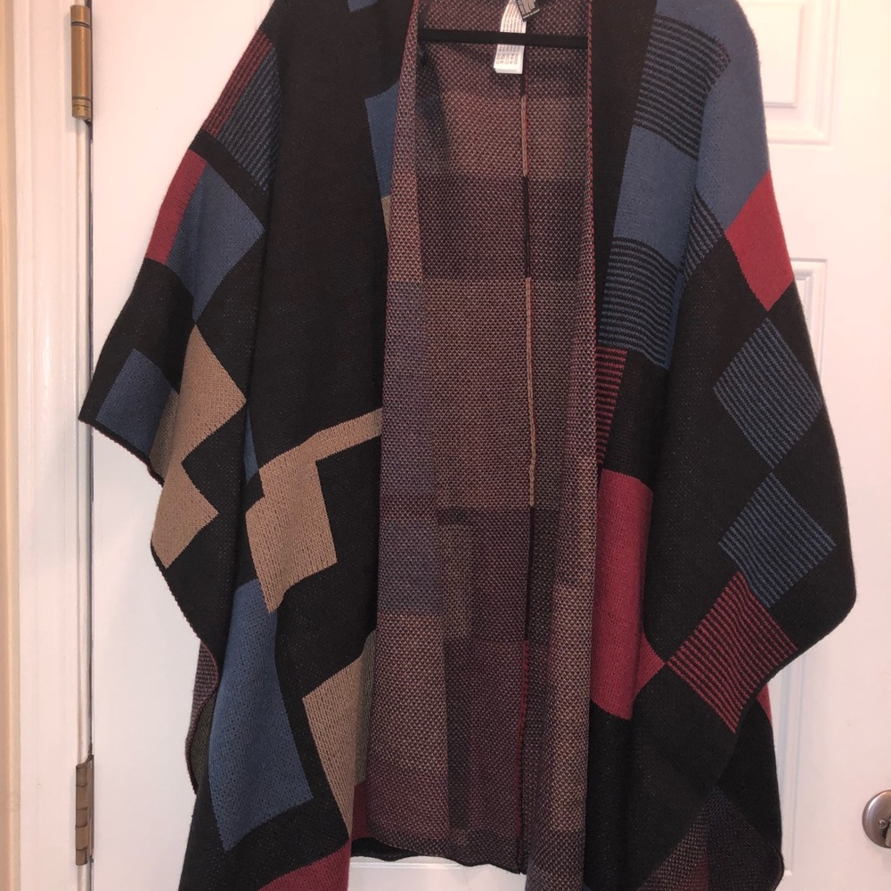 Forever 21- Multi-Colored Pancho ONE SIZE